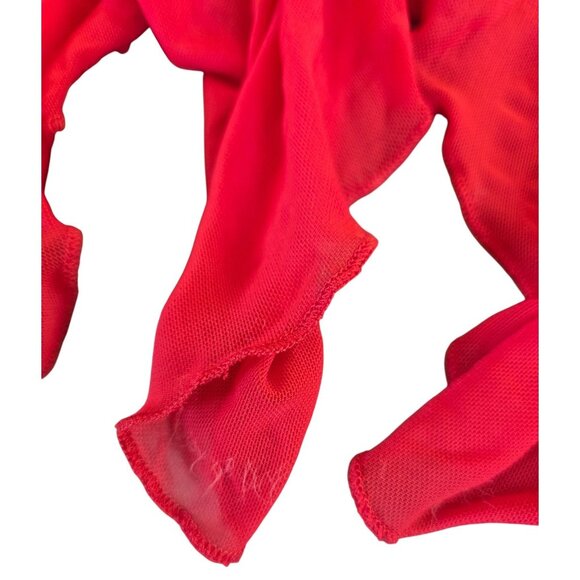 Escanté Red Lace Babydoll Nightgown Size 1X Handkerchief Hem Racerback - Picture 6 of 11